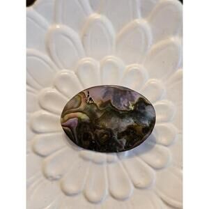 Small Vintage Oval Shell Brooch